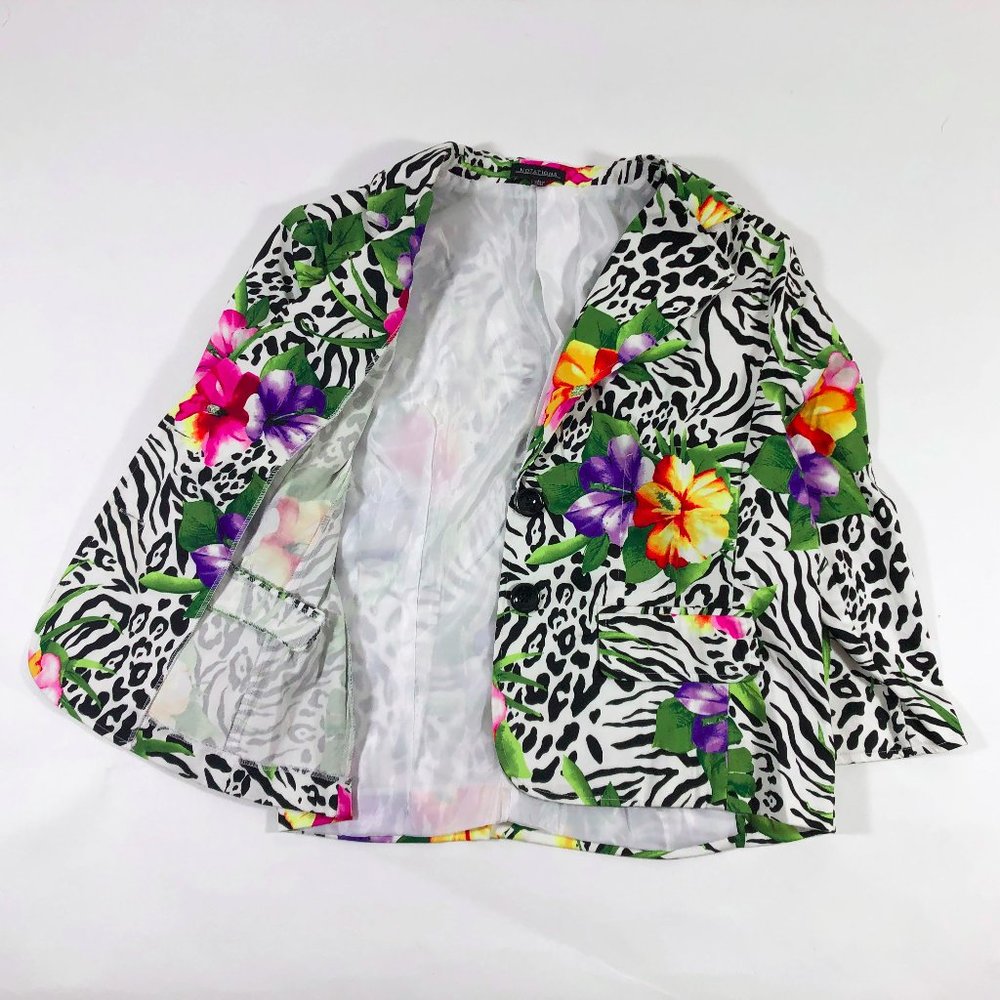 EUC Notations Animal Floral Print Jacket - Picture 8 of 8